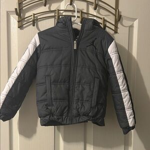 Kids Jordan Gray, Black & White Puffer Jacket